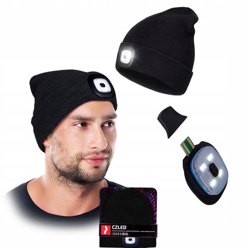 czapka zimowa led z wymienną latarką reis czled_b na Arena.pl