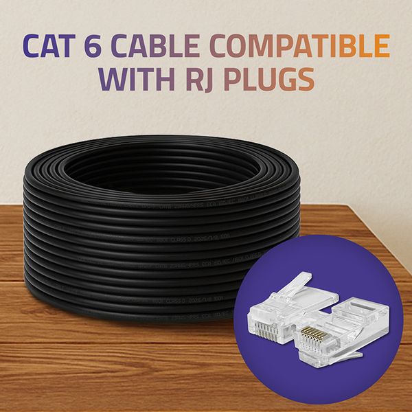 Qoltec Patchcord UTP CAT6 100m 1Gb/s Czarny zdjęcie 4