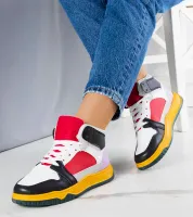 Czarno-czerwone sneakersy za kostkę Elizabeth 38