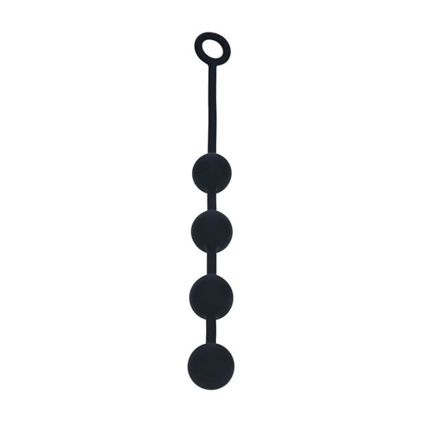 Round Silicone Anal Balls - L - 40Mm - Black zdjęcie 1
