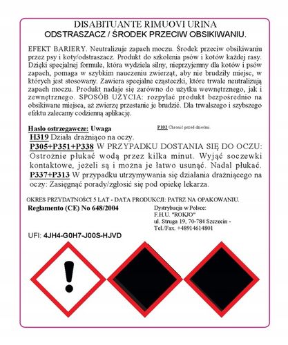 Środek przeciw obsikiwaniu Odstraszacz DISABITUANTE RIMUOVI URINA na Arena.pl