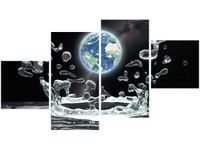 90CM 160 OBRAZ 4 ELEM ŚWIATOWY PLUSK ŚCIENNY