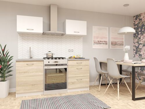 Zestaw mebli kuchennych Oslo TANIE Białe Sonoma na Arena.pl