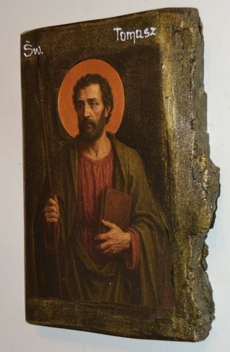 Ikona Święty Tomasz patron architektów cieśli geodetów kamieniarzy stolarzy na Arena.pl