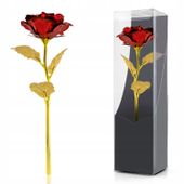 ZŁOTA RÓŻA  W PUDEŁKU PREZENT NA DZIEŃ MATKI dla MAMY KOBIETY