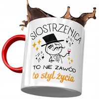 Kubek Czerwony Dla Siostrzenicy Urodziny Prezent Z Nadrukiem Ze Zdjęciem