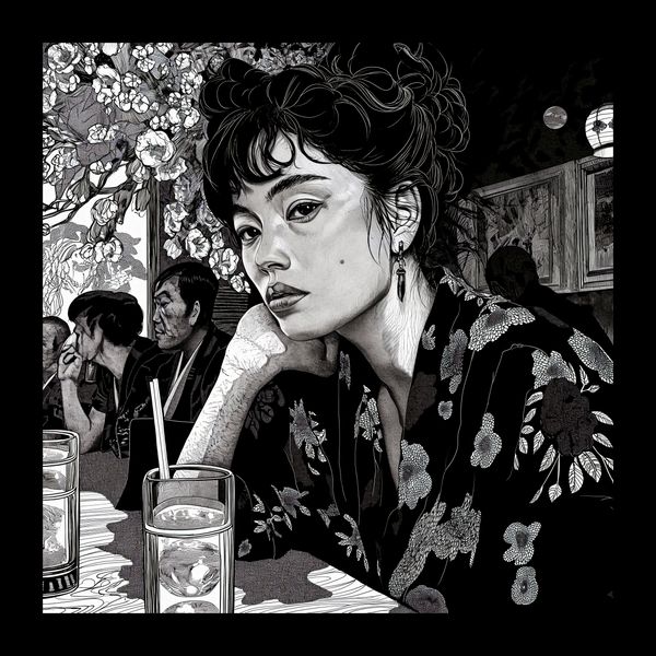 Plakat 20x20cm Czarne Kimono zdjęcie 2
