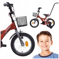 ROWEREK DZIECIĘCY 14 CALI ROWER DLA CHŁOPCA KOSZYK I PROWADNIK + GRATIS