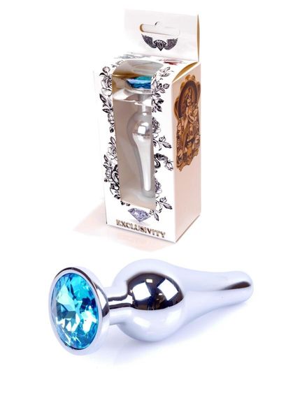 Plug-Jewellery Silver Butt Plug- Light Blue zdjęcie 9