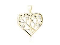 POZŁACANY SREBRNY WISIOREK SERCE DRZEWKO CYRKONIE