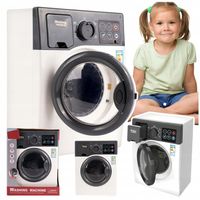 PRALKA AUTOMATYCZNA DLA DZIECI INTERAKTYWNA DŹWIĘKI LED OTWIERANA BĘBEN AGD