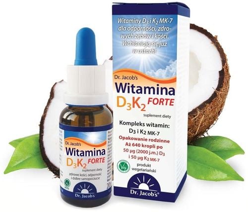 Dr.Jacobs witamina D3+K2 MK7 KOŚCI ZĘBY FORTE na Arena.pl