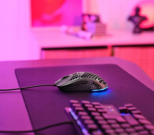 MYSZKA GAMINGOWA PRZEWODOWA ULTRA LEKKA 65g MYSZ KOMPUTEROWA DLA GRACZY LED na Arena.pl