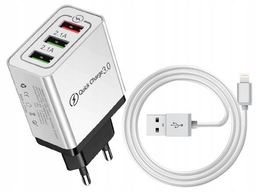 ŁADOWARKA SIECIOWA QC 3.0 KABEL LIGHTNING iPHONE na Arena.pl