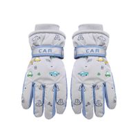 RN-009 rękawiczki narciarskie ocieplone szare 16-21cm 6-8 lat