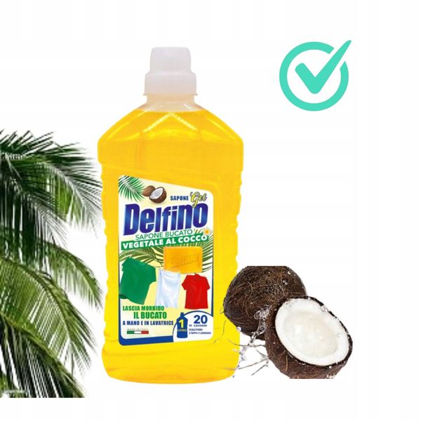 Delfino Żel Do Prania Bucato Cocco 1 L zdjęcie 4