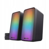 GŁOŚNIKI KOMPUTEROWE 2.0 PODŚWIETLENIE LED RGB 12W USB PC LAPTOP GAMINGOWE