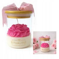 Świeca sojowa w szkle PIWONIA RÓŻOWA prezent dla niej na dzień kobiet