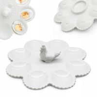 TALERZ do jajek NA JAJKA płaski porcelanowy PODSTAWKA półmisek WIELKANOC