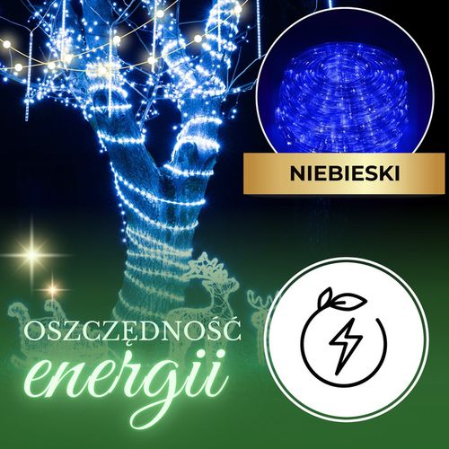 Wąż świetlny 480 Led niebieski 20m z programatorem IP44 na Arena.pl