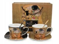 Zestaw 2 porcelanowych filiżanek na prezent do kawy herbaty Klimt Pocałunek