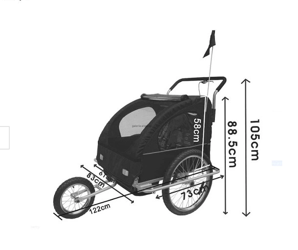 Przyczepka rowerowa dla dzieci jogger 3w1 wózek zdjęcie 2