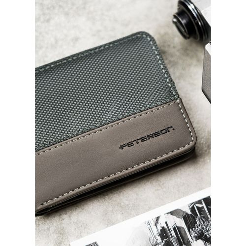 szary portfel męski bez zapięcia zewnętrznego z systemem rfid - peterson na Arena.pl