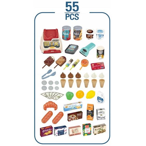 SKLEP SUPERMARKET DLA DZIECI STRAGAN KASA LODY DŹWIĘKI + 55 AKC. MATADI na Arena.pl