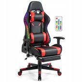 Fotel gamingowy Costway CB10483 czarno-czerwony
