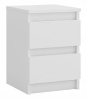 SZAFKA NOCNA BIAŁA STOLIK NOCNY DWIE SZUFLADY 30cm SYPIALNIA SALON