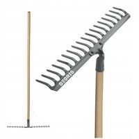 GRABIE OGRODOWE Z KIJEM WZMOCNIONE 18 ZĘBÓW TRZON