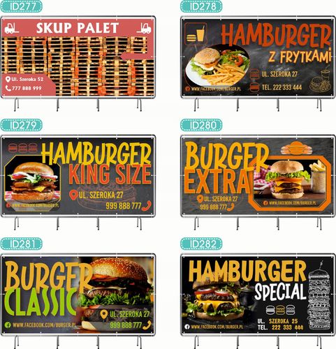 BANER REKLAMOWY oczkowany 100x50cm projekt w cenie HOT DOG FAST FOOD na Arena.pl