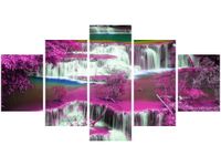 80CM 150CM OBRAZ 5 ELEM FIOLETOWA KASKADA ŚCIENNY