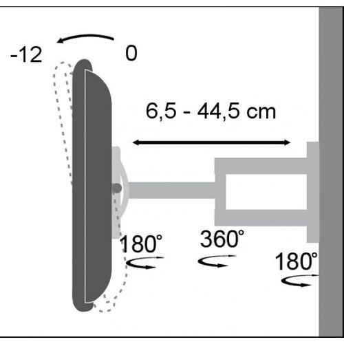 UCHWYT ŚCIENNY TV LED/LCD 19-37 CALI REGULOWANY na Arena.pl