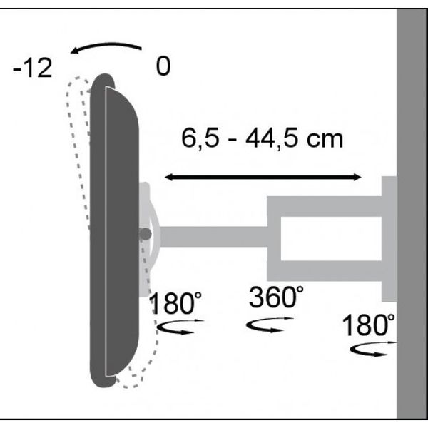 UCHWYT ŚCIENNY TV LED/LCD 19-37 CALI REGULOWANY zdjęcie 3
