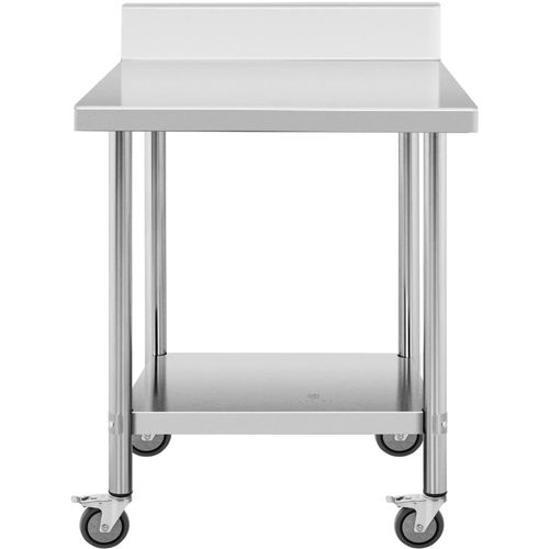 Stół blat roboczy przyścienny z rantem na kółkach 2 poziomy 60 x 80 cm STAL na Arena.pl