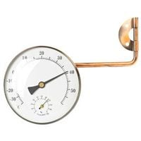 TERMOMETR WILGOTNOŚCIOMIERZEM MOSIĄDZ ZAOKIENNY OBRACANY