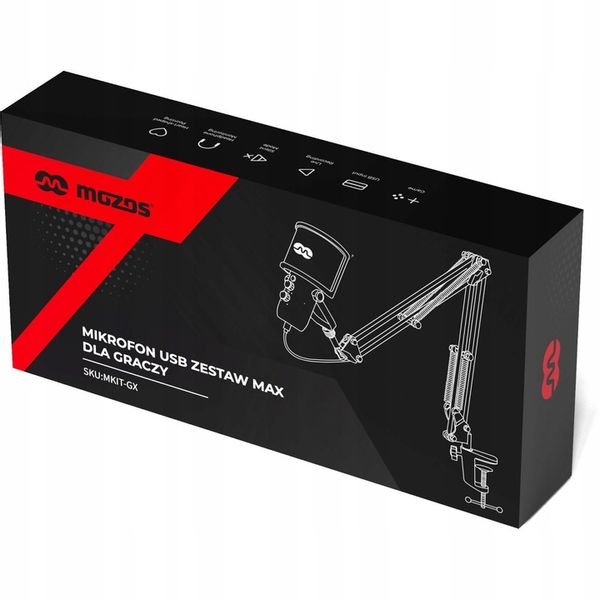 MOZOS MKIT-GX MIKROFON ZE STATYWEM NASTĘPCA MKIT-700PRO V2 DO KOMPUTERA zdjęcie 14