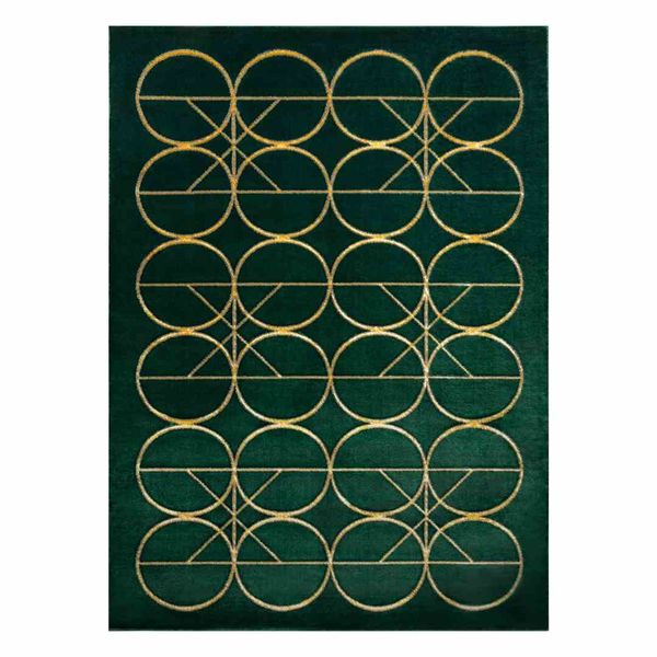 RUG/LU/ESTEMA/CIRCLES/BOTTLEGREEN+GOLD/160x220 zdjęcie 1
