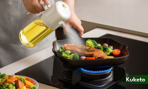 SPRYSKIWACZ DO OLIWY OLEJU SZKLANY DOZOWNIK W SPRAYU POJEMNIK DUŻY 550ml na Arena.pl