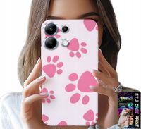 ETUI DO XIAOMI NOTE 13 PRO 5G - RÓŻOWE PSIE ŁAPKI, PLECKI, OBUDOWA CASE