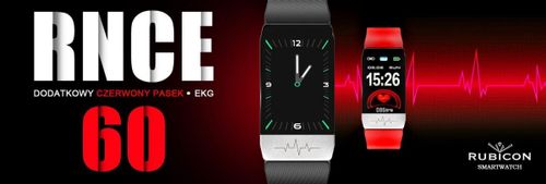 SMARTBAND RUBICON RNCE60 BLACK + Pasek RED na Arena.pl