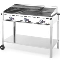 grill gazowy "green fire" 3 palniki 17,4kw z osłoną i półką - hendi 149591
