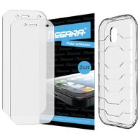 folia do cat s42 / s42 h+ - 5.5" ochronna + etui silikonowe tpu