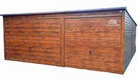 GARAŻ BLASZANY 6M X 6M POZIOM - SPAD TYŁ - 2X BRAMA UCHYLNA GB255