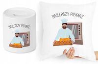 Dla Piekarza Zestaw Poduszka + Skarbonka Prezent Z Nadrukiem Ze Zdjęciem