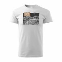 Koszulka z górami w góry turystyczna z Tatrami Tatry Rysy Rysami trekkingowa męska biała REGULAR S