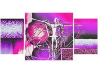 80X40CM ZEGAR TAŃCZĄCE POSTACIE FIOLECIE OBRAZ