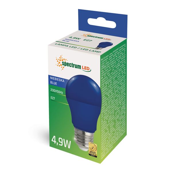 LED GLS E-27 230V 4.9W NIEBIESKI SPECTRUM zdjęcie 2