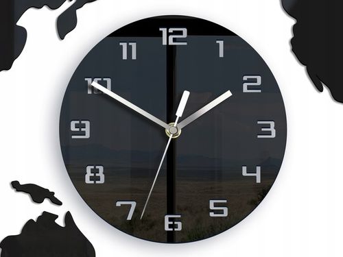 Duży zegar ścienny Mapa 80x40 Nowoczesny 3d Cichy na Arena.pl